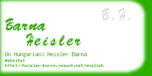 barna heisler business card